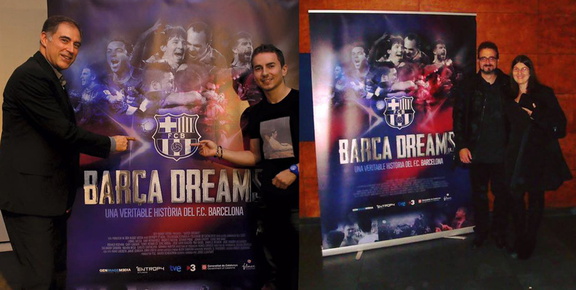 2015- At the presentation of the film Barça Dreams (Barcelona) with Director Jordi Llompart and Jorge Lorenzo